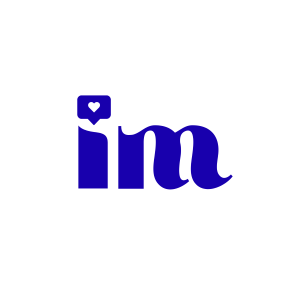 Logotipo azul marketing digital y social media